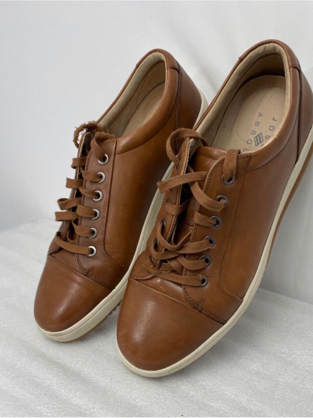 Tan Leather Low-Top Sneakers
